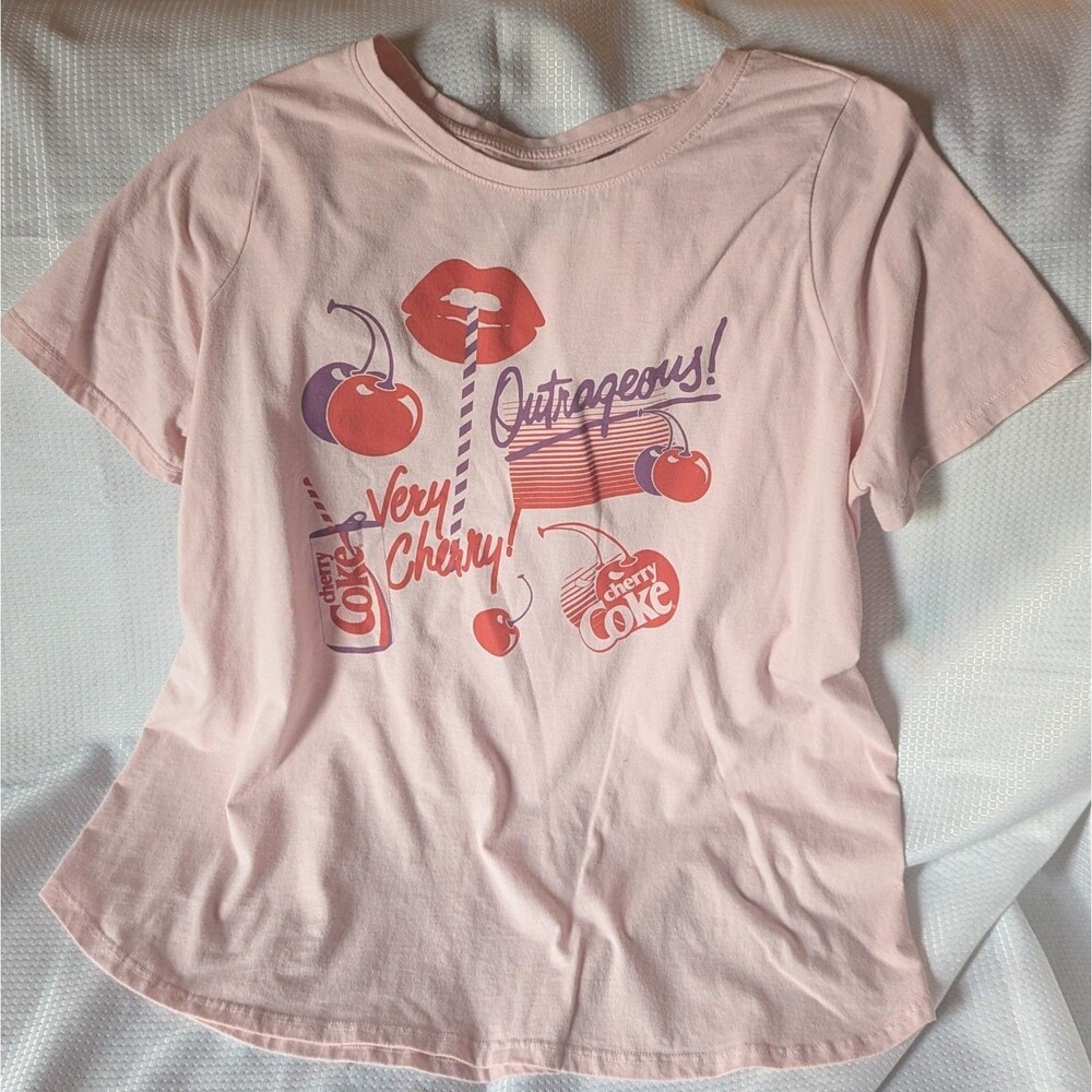 Coca-cola Graphic Tee Women’s Very Cherry Diet Coke T-Shirt Size 0X Pink